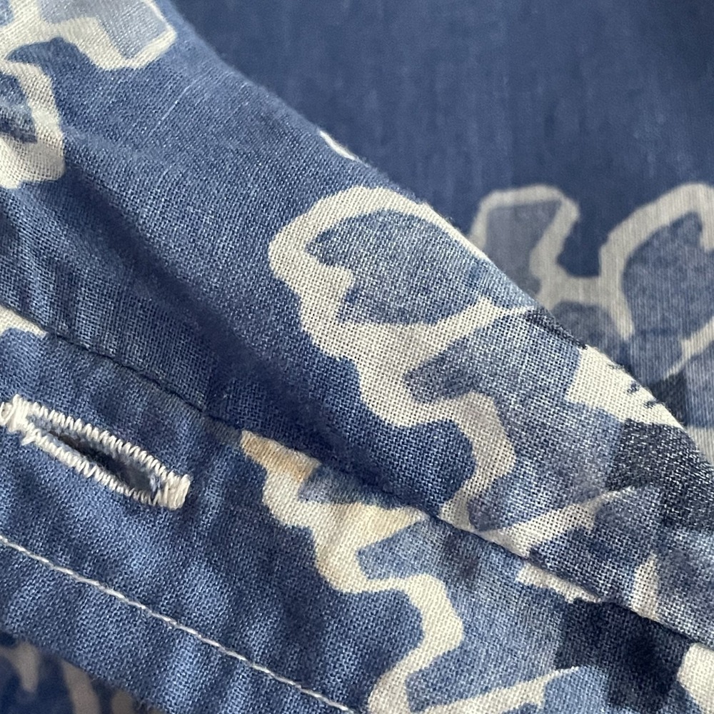 Sézane Pierro Shirt 34 XS Blue White Floral Organic Cotton Button Front Portugal - Picture 11 of 11